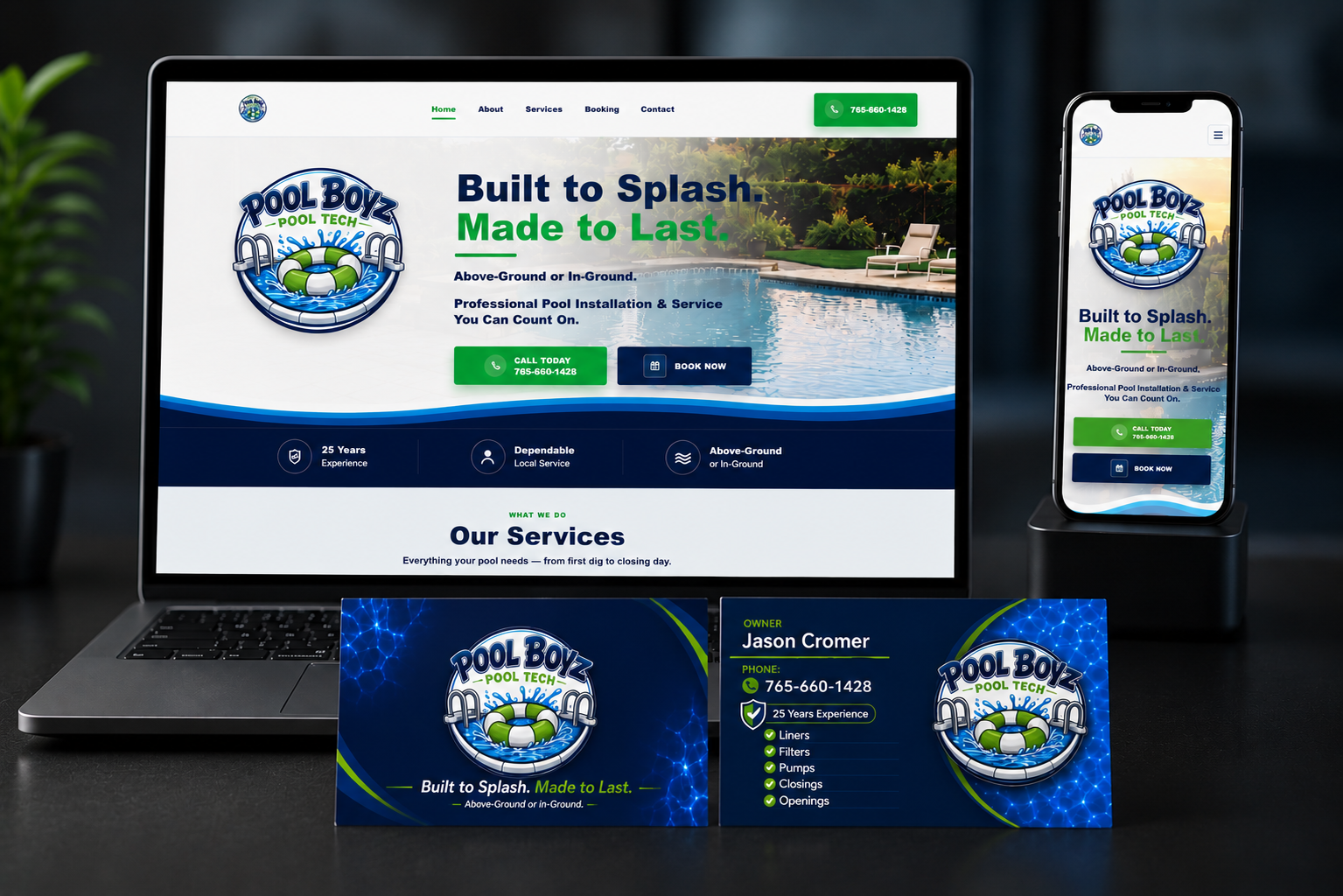 Pool Boyz Pool Tech website by Rowdy Designs