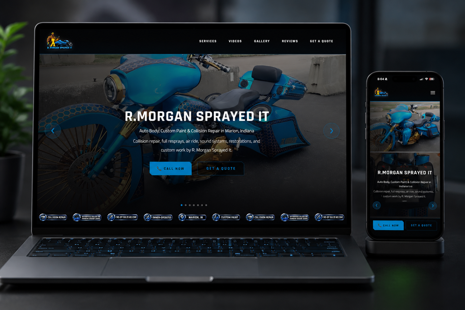R Morgan Sprayed It website by Rowdy Designs
